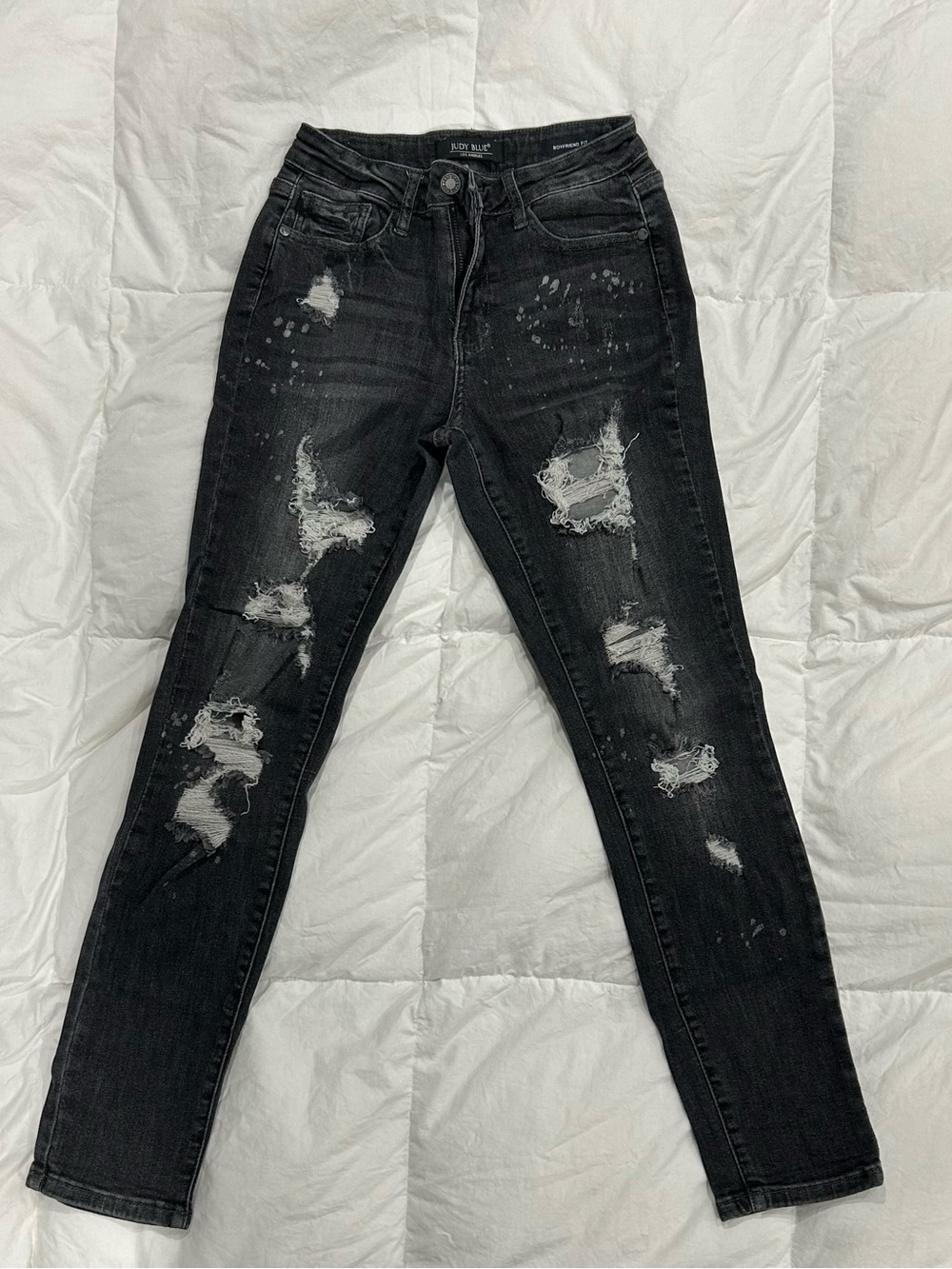 Judy Blue Black Distressed Boyfriend Jeans